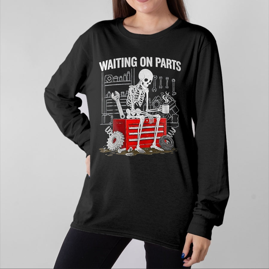 Best Mechanic Life Shirt, Funny Mechanic UnisexT-Shirt/Hoodie/Sweatshirt HLT00 - Funny Waiting On Parts Mechanic Skeleton Auto Repair Life T-Shirt, Men, Black, 3X-Large (1)