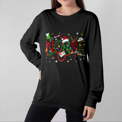 Funny Nurse Shirt, Nurse Unisex T-Shirt/Hoodie/Sweatshirt HLT00 - Nurse Christmas Stethoscope Nurses Xmas Scrub Men Women T-Shirt