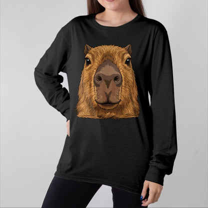 Cute Capybara Shirt, Funny Capybara Unisex T-Shirt/Hoodie/Sweatshirt HLT00 - Capybara Face Cute Animal Capybaras Lover T-Shirt