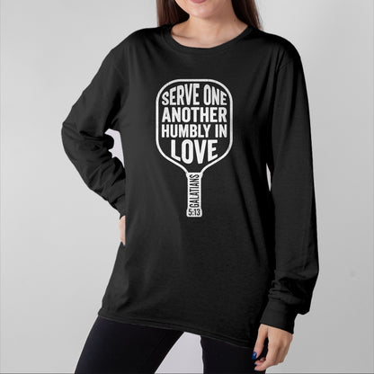 Funny Pickleball Shirt, Pickleball Lover Unisex T-Shirt/Hoodie/Sweatshirt HLT00 - Christian Pickleball Paddle with Galatians 513 T-Shirt