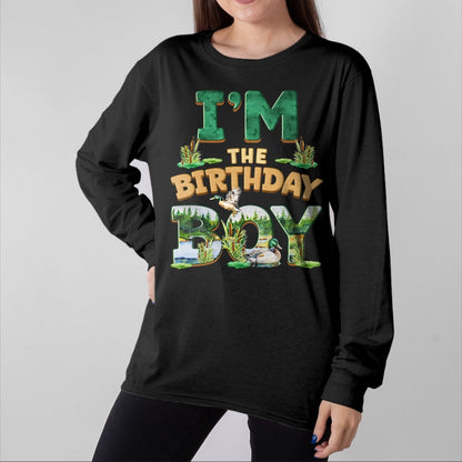 Gift for Dad Shirt, Funny Dad Unisex T-Shirt/Hoodie/Sweatshirt HLT00 – Im The Birthday Boy One Lucky Duck 1st First Family Party T-Shirt