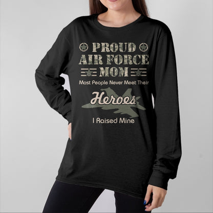 Gift for Mom Shirt, Funny Mom Unisex T-Shirt/Hoodie/Sweatshirt HLT00 - Proud Air Force Mom T-Shirt