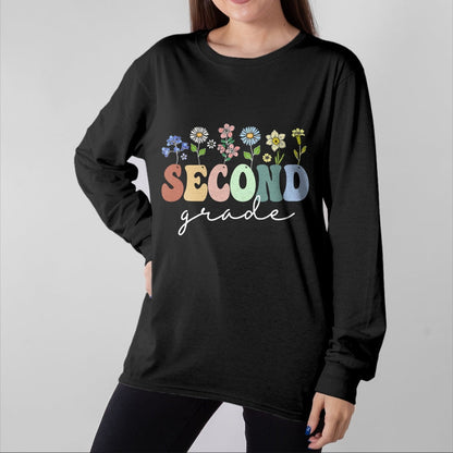 Best Student Shirt, Funny Back To School UnisexT-Shirt/Hoodie/Sweatshirt HLT00 - 2nd Grade Wildflower Floral Back to School Teacher Gift T-Shirt