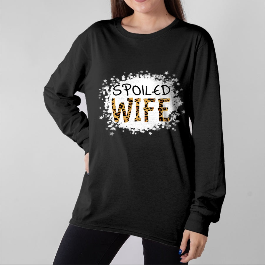 Best Wife Shirt, Wife and Husband Unisex T-Shirt/Hoodie/Sweatshirt HLT00 - Gift for wife T shirt, spoiled wife   Spoiled Wife Leopard Cheetah Mother Mama Mom Fiance T-Shirt