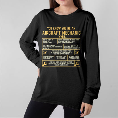 Best Mechanic Life Shirt, Funny Mechanic UnisexT-Shirt/Hoodie/Sweatshirt HLT00 - You Know You're an Aircraft Mechanic - Airplane Maintenance T-Shirt Small