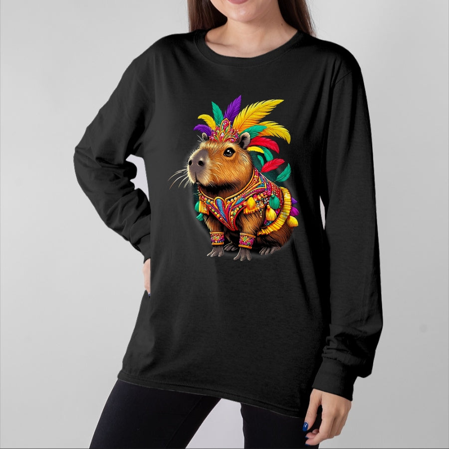 Cute Capybara Shirt, Funny Capybara Unisex T-Shirt/Hoodie/Sweatshirt HLT00 - Funny Capybara Carnival Dress Brazil Heritage Latina T-Shirt