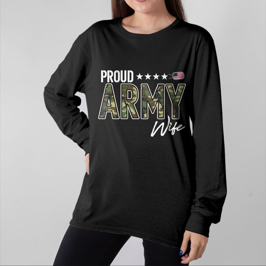 Best Wife Shirt, Wife and Husband Unisex T-Shirt/Hoodie/Sweatshirt HLT00 - Gift for wife T shirt, lucky wife   OCP Proud Army Wife Pullover Hoodie