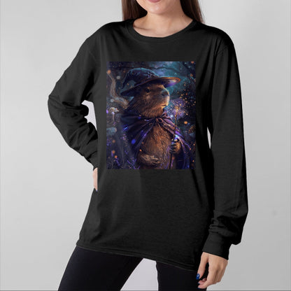 Cute Capybara Shirt, Funny Capybara Unisex T-Shirt/Hoodie/Sweatshirt HLT00 - Funny Graphic Capybara Long Sleeve T-Shirt (20)