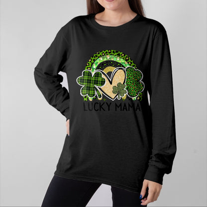 Gift for Mom Shirt, Funny Mom Unisex T-Shirt/Hoodie/Sweatshirt HLT00 - Lucky Mama Family St Patricks Day Mom Mother_s Day Lucky T-Shirt
