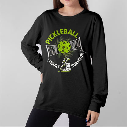 Funny Pickleball Shirt, Pickleball Lover Unisex T-Shirt/Hoodie/Sweatshirt HLT00 - Pickleball Injury Survivor Funny Pickle Sports Player for Seniors T-Shirt