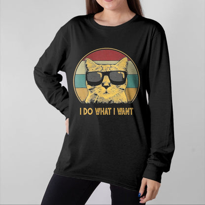 Cat Love Shirt, Funny Cat Lover Gift UnisexT-Shirt/Hoodie/Sweatshirt HLT00 - Retro Ich Mache was ich Want, cat Funny cat Lover T-Shirt, Men, Black, 3X-Large