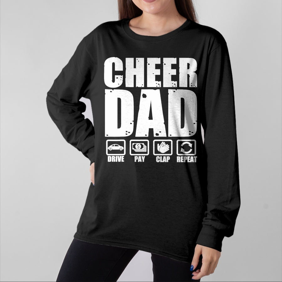 Gift for Dad Shirt, Funny Dad Unisex T-Shirt/Hoodie/Sweatshirt HLT00 – Funny Cheer Dad Proud Cheerleader Father Humor Fathers Day T-Shirt