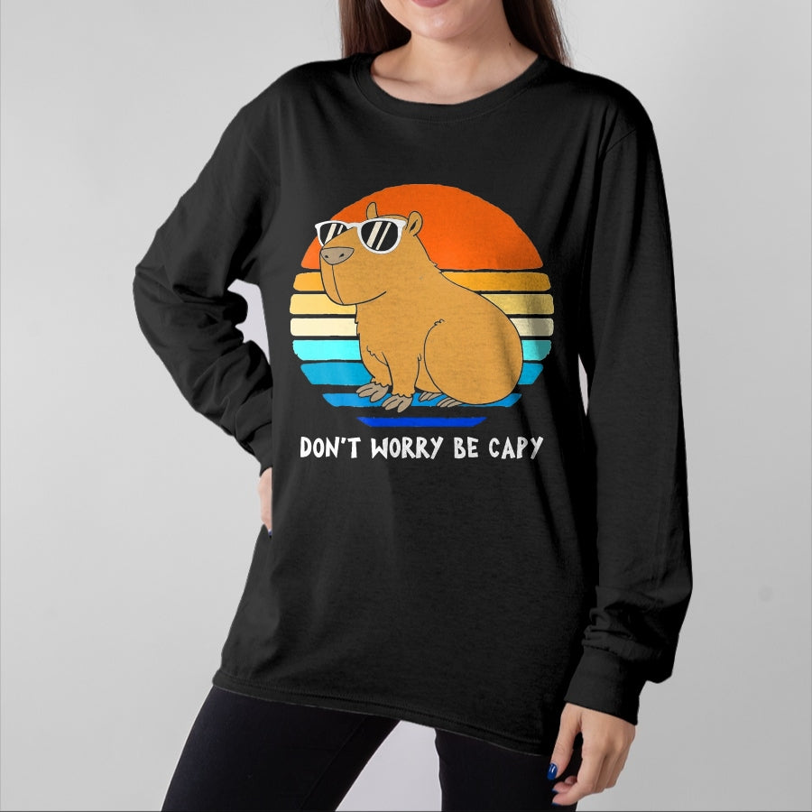 Cute Capybara Shirt, Funny Capybara Unisex T-Shirt/Hoodie/Sweatshirt HLT00 - Sorry Im Late I was Avoiding Non-Preferred Tasks Capybara Performance T-Shirt