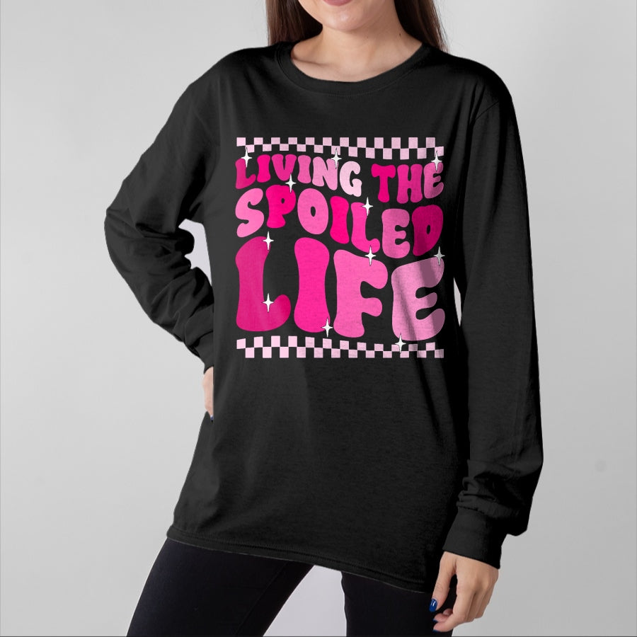 Best Wife Shirt, Wife and Husband Unisex T-Shirt/Hoodie/Sweatshirt HLT00 - Gift for wife T shirt, spoiled wife   Womens Living The Spoiled Life Spoiled Wife V-Neck T-Shirt (1)