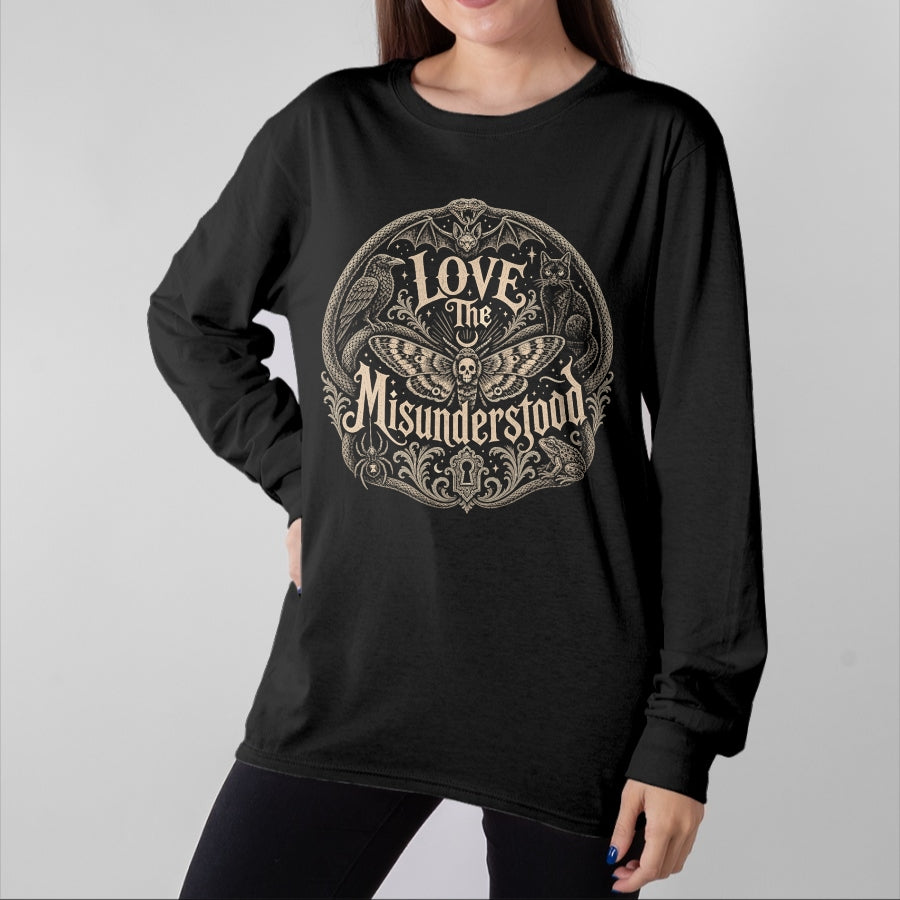 Cat Love Shirt, Funny Cat Lover Gift UnisexT-Shirt/Hoodie/Sweatshirt HLT00 - Love The Misunderstood Snake Spider Moth Frog Bat Raven Cat T-Shirt