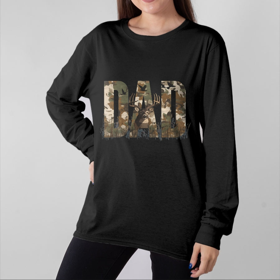Funny Hunting Shirt, Gift For Hunting Lover Unisex T-Shirt/Hoodie/Sweatshirt HLT00 - Retro Camo Dad Quote Funny Deer Animal Hunting Outdoorsman T-Shirt