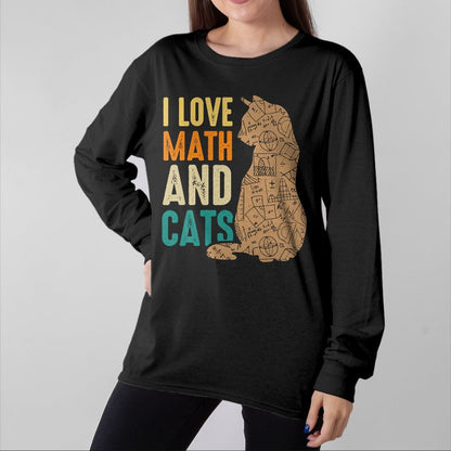 Cat Love Shirt, Funny Cat Lover Gift UnisexT-Shirt/Hoodie/Sweatshirt HLT00 - I Love Math And Cats Funny Cat Lover Math Teacher T-Shirt (1)