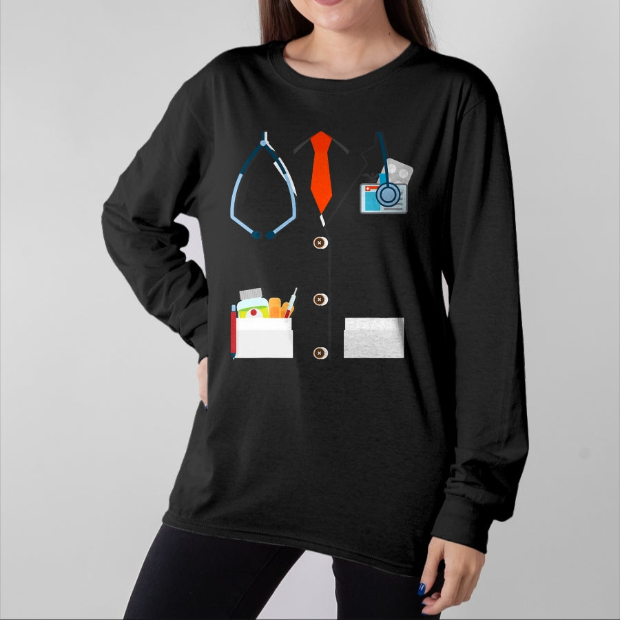 Best Doctor Shirt, Funny Doctor UnisexT-Shirt/Hoodie/Sweatshirt HLT00 - Doctor White Lab Coat Funny Halloween Costume for Men Women T-Shirt