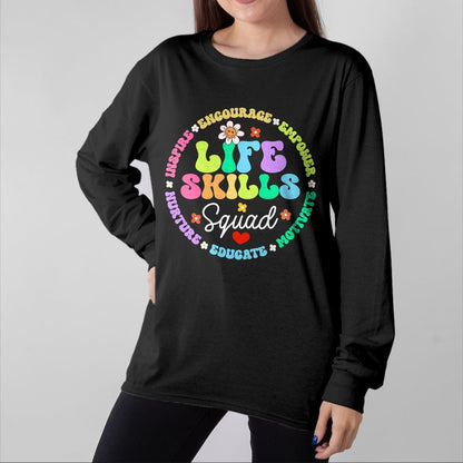 Best Teacher Shirt, Funny Teacher UnisexT-Shirt/Hoodie/Sweatshirt HLT00 - Groovy Life Skills Squad Teacher Special Ed SPED Team Crew T-Shirt