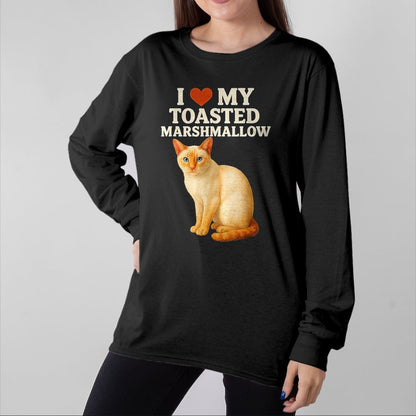 Cat Love Shirt, Funny Cat Lover Gift UnisexT-Shirt/Hoodie/Sweatshirt HLT00 - I Love My Toasted Marshmallow Siamese Cat Kitten Valentines T-Shirt, Women, Heather Blue, Medium