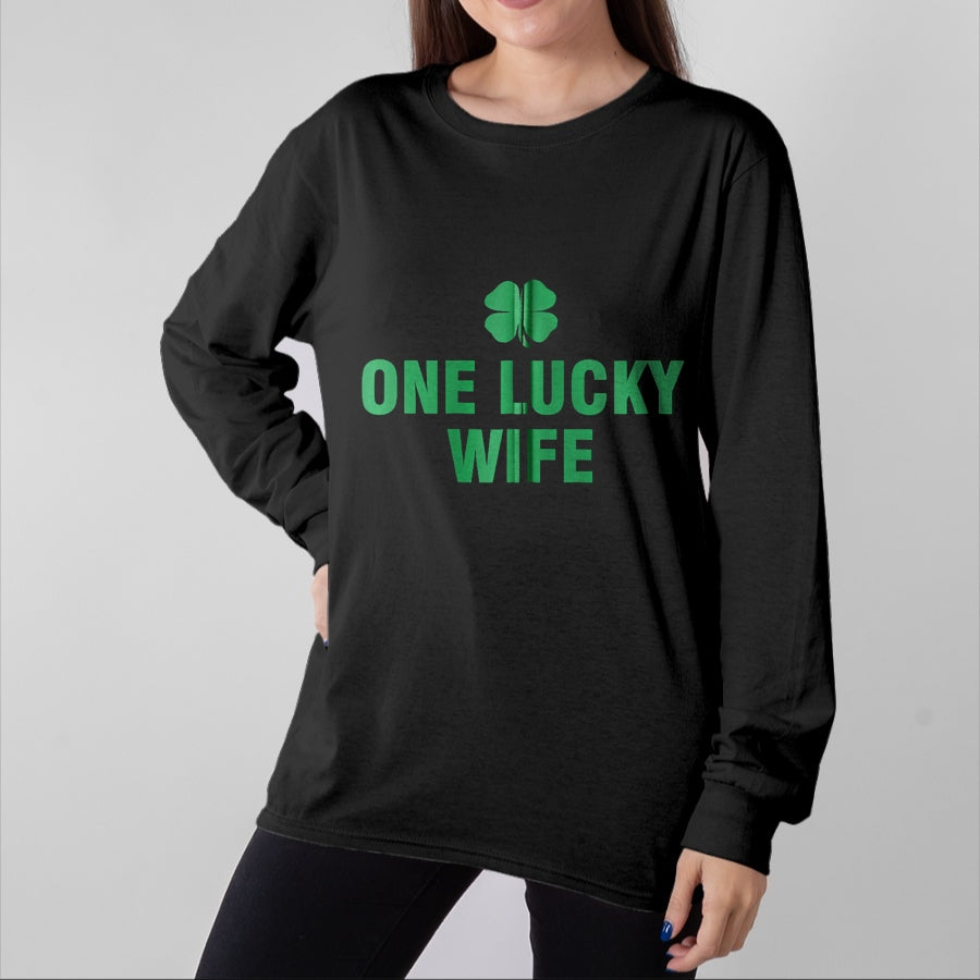 Best Wife Shirt, Wife and Husband Unisex T-Shirt/Hoodie/Sweatshirt HLT00 - Gift for wife T shirt, lucky wife   One Lucky Wife Zip Hoodie