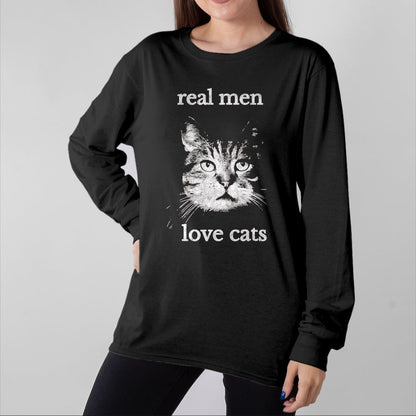 Cat Love Shirt, Funny Cat Lover Gift UnisexT-Shirt/Hoodie/Sweatshirt HLT00 - Real Men Love Cats - Cat Lover T-Shirt T-Shirt, Men, Navy Blue, X-Large
