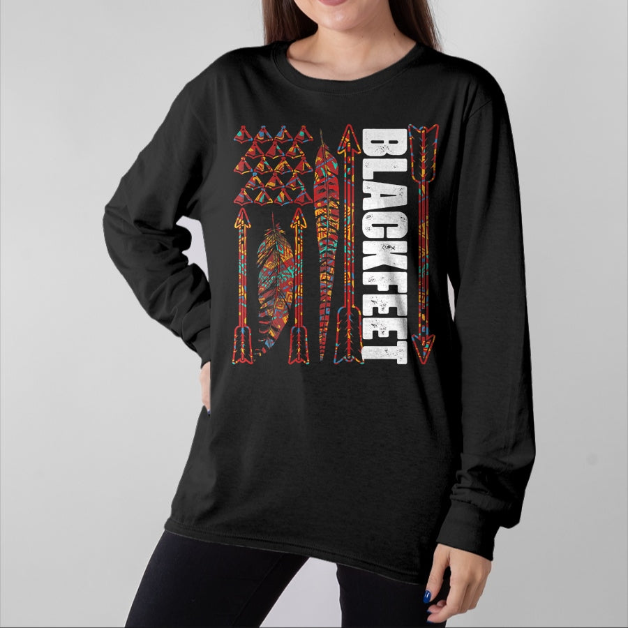 Native American T-Shirts, Vintage Native American Unisex T-Shirt/Hoodie/Sweatshirt HLT00 - Blackfeet Flag - Native Pride American Indian Tribe Premium