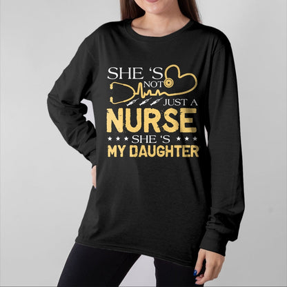 Funny Nurse Shirt, Nurse Unisex T-Shirt/Hoodie/Sweatshirt HLT00 - My Daughter Is A Nurse Proud Nurse's Mom Dad RN LPN Family T-Shirt