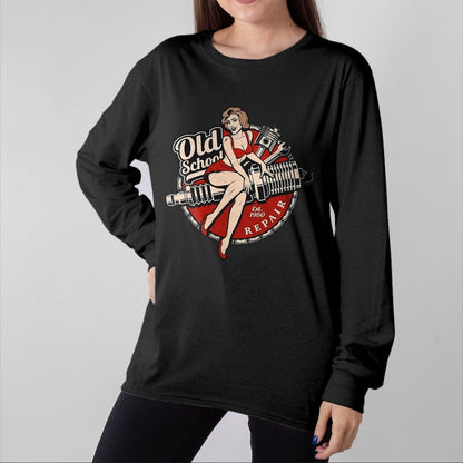 Best Mechanic Life Shirt, Funny Mechanic UnisexT-Shirt/Hoodie/Sweatshirt HLT00 - Spark Plug Pinup Mechanic T-Shirt, Men, Black, 3X-Large