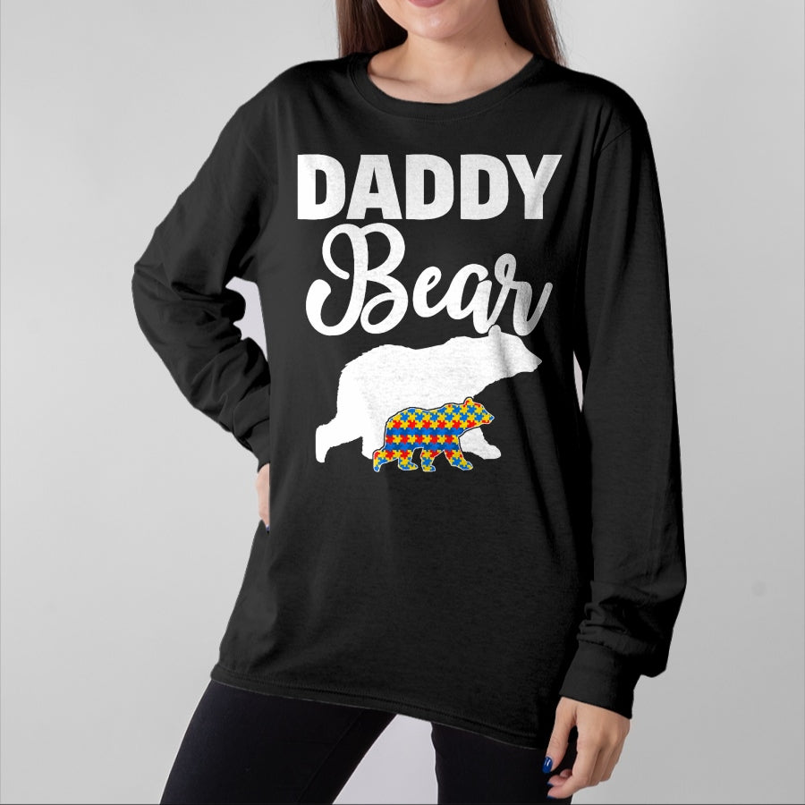 Gift for Dad Shirt, Funny Dad Unisex T-Shirt/Hoodie/Sweatshirt HLT00 – Daddy Bear Autism Awareness Shirt For Proud Autism Father T-Shirt