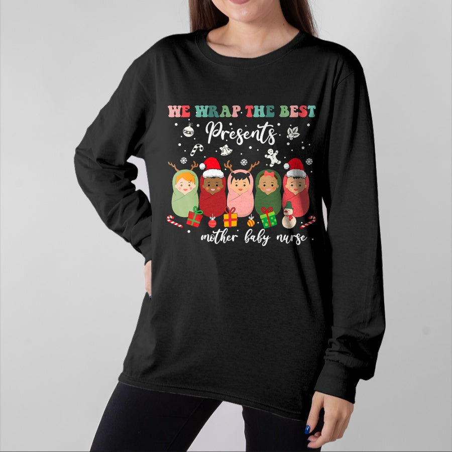 Funny Nurse Shirt, Nurse Unisex T-Shirt/Hoodie/Sweatshirt HLT00 - Mother Baby Nurse Christmas Mom Baby Nursing Groovy T-Shirt (2) (Copy)
