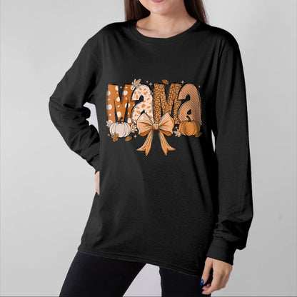 Best Thanksgiving Family Shirt , Funny Thanksgiving UnisexT-Shirt/Hoodie/Sweatshirt HLT00 - Retro Mama Coquette Bows Leopard Mom Fall Thanksgiving Women T-Shirt