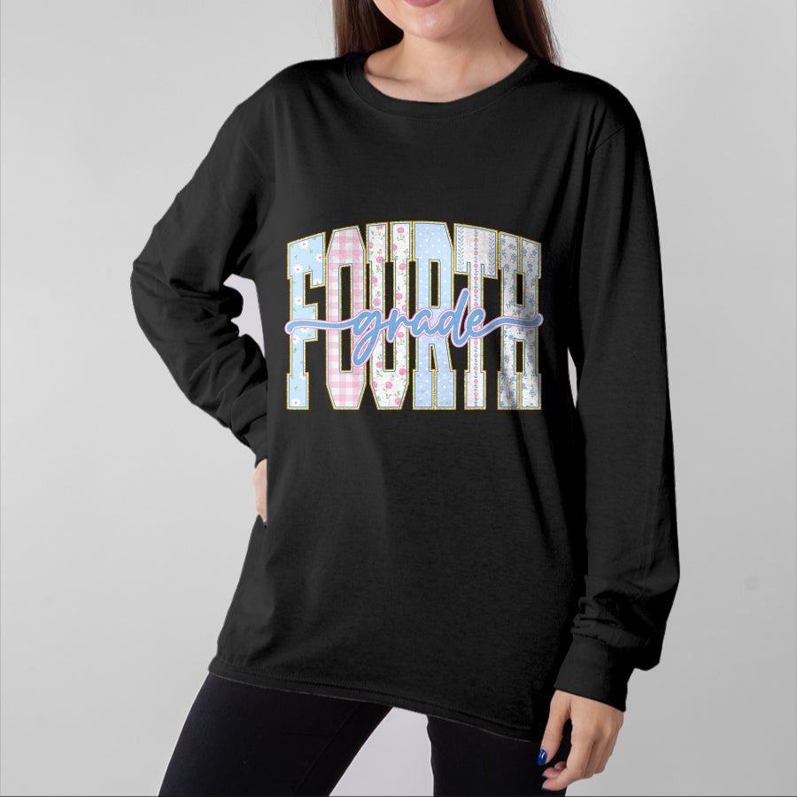 Best Teacher Shirt, Funny Teacher UnisexT-Shirt/Hoodie/Sweatshirt HLT00 - Preppy Fourth Grade Teacher 4th Grade Back to School Girls T-Shirt