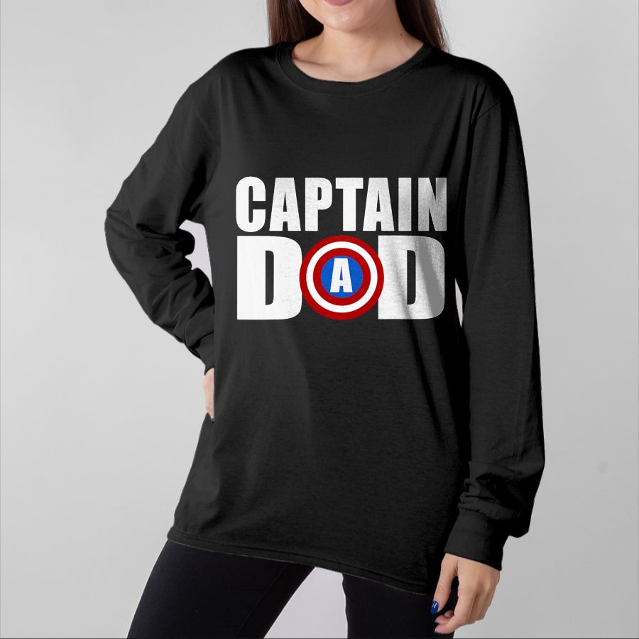 Gift for Dad Shirt, Funny Dad Unisex T-Shirt/Hoodie/Sweatshirt HLT00 – Funny Super Captain Dad Superhero Fathers Day T-Shirt