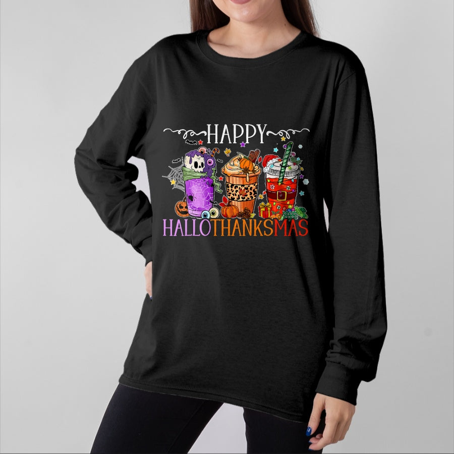 Best Thanksgiving Family Shirt , Funny Thanksgiving UnisexT-Shirt/Hoodie/Sweatshirt HLT00 - Happy Hallothanksmas Halloween Thanksgiving Christmas T-Shirt