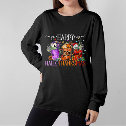 Best Thanksgiving Family Shirt , Funny Thanksgiving UnisexT-Shirt/Hoodie/Sweatshirt HLT00 - Happy Hallothanksmas Halloween Thanksgiving Christmas T-Shirt