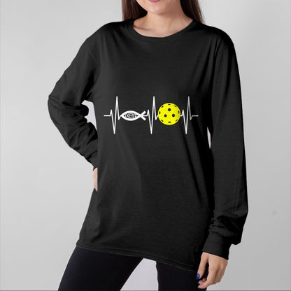 Funny Pickleball Shirt, Pickleball Lover Unisex T-Shirt/Hoodie/Sweatshirt HLT00 - Christian Shirt Pickleball Player Ichthys Jesus Fish Symbol T-Shirt