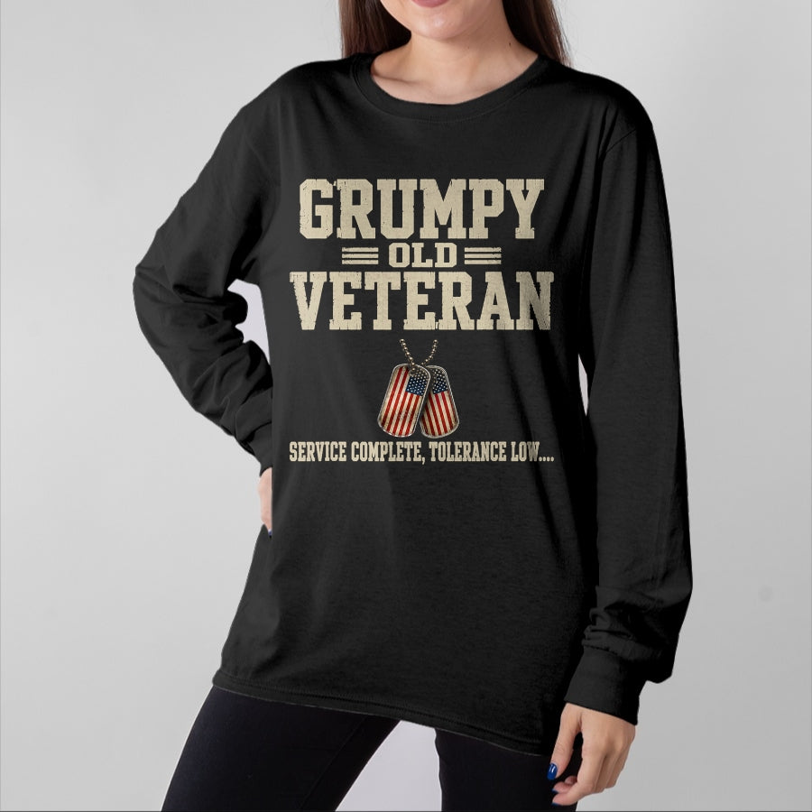 Proud Veteran Shirt, Funny Veteran UnisexT-Shirt/Hoodie/Sweatshirt HLT00 - Funny Grumpy Old Veteran for Military Vets Service Complete T-Shirt