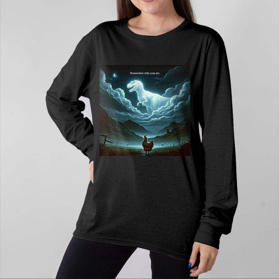 Best Dinosaur Lover Shirt, Funny Dinosaur UnisexT-Shirt/Hoodie/Sweatshirt HLT00 - Remember Who are You Dinosaur Chicken T-Shirt, Men, Black, 3X-Large
