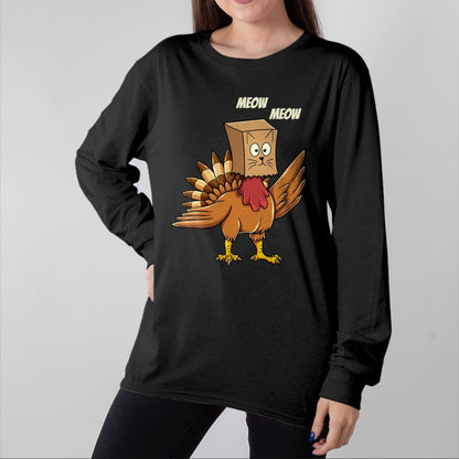 Best Thanksgiving Family Shirt , Funny Thanksgiving UnisexT-Shirt/Hoodie/Sweatshirt HLT00 - Thanksgiving Turkey Cat Meow Funny Men Women Thanksgiving T-Shirt