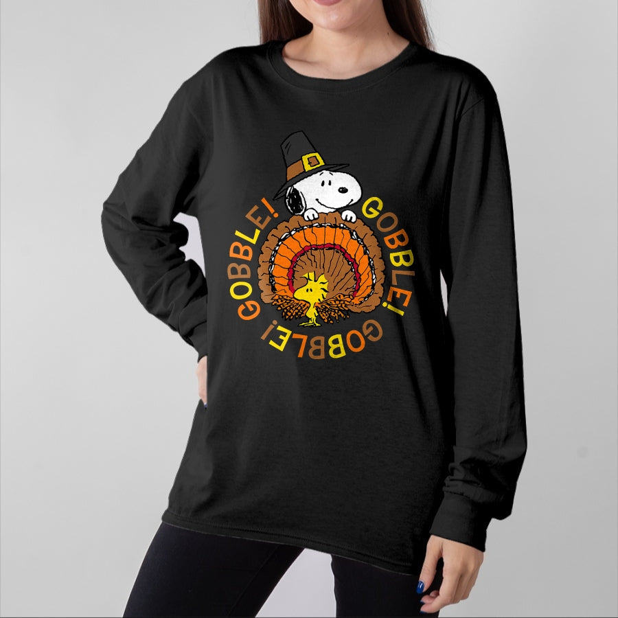 Best Thanksgiving Family Shirt , Funny Thanksgiving UnisexT-Shirt/Hoodie/Sweatshirt HLT00 - Peanuts Snoopy and Woodstock Thanksgiving Gobble T-Shirt