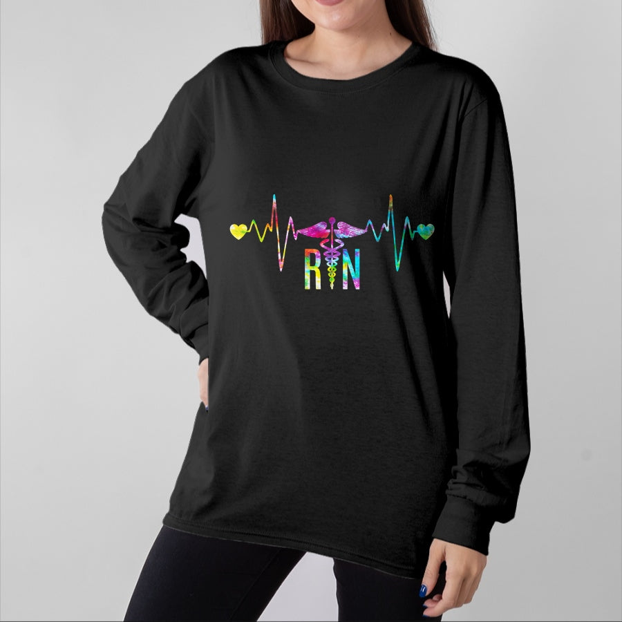 Funny Nurse Shirt, Nurse Unisex T-Shirt/Hoodie/Sweatshirt HLT00 - Womens Lovely RN Registered Nurse Tie Dye - Nurse Tshirts for Women V-Neck T-Shirt