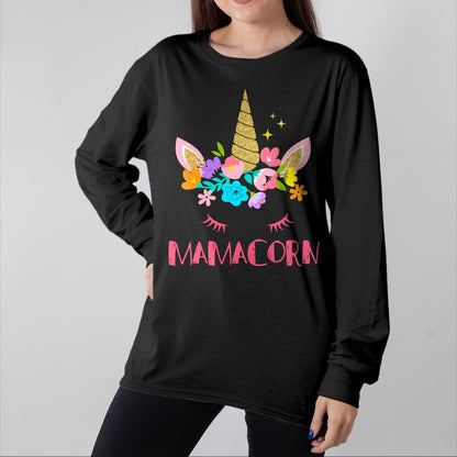 Gift for Mom Shirt, Funny Mom Unisex T-Shirt/Hoodie/Sweatshirt HLT00 - Funny Mamacorn Unicorn Costume Mom Mother_s Day T-Shirt