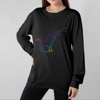 Cat Love Shirt, Funny Cat Lover Gift UnisexT-Shirt/Hoodie/Sweatshirt HLT00 - Cute Pet Tee I Love My Cat Best Friend Fist Bump Cat Lovers T-Shirt, Women, Black, Medium