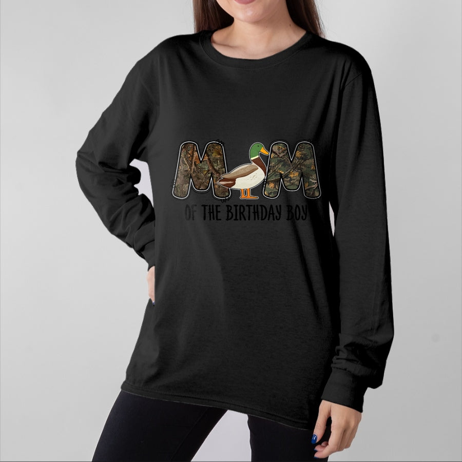Gift for Mom Shirt, Funny Mom Unisex T-Shirt/Hoodie/Sweatshirt HLT00 - Mom Of The Birthday Boy One Lucky Duck 1st Birthday party T-Shirt