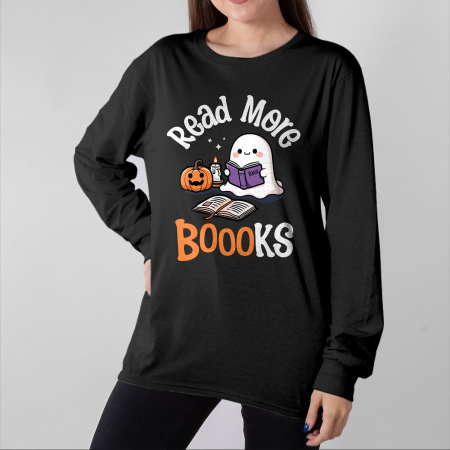 Best Teacher Shirt, Funny Teacher UnisexT-Shirt/Hoodie/Sweatshirt HLT00 - Halloween Ghost Reading Read More Books Librarian Teacher T-Shirt