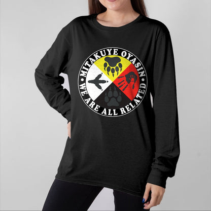 Native American T-Shirts, Vintage Native American Unisex T-Shirt/Hoodie/Sweatshirt HLT00 - Native American Medicine Wheel Mitakuye Oyasin