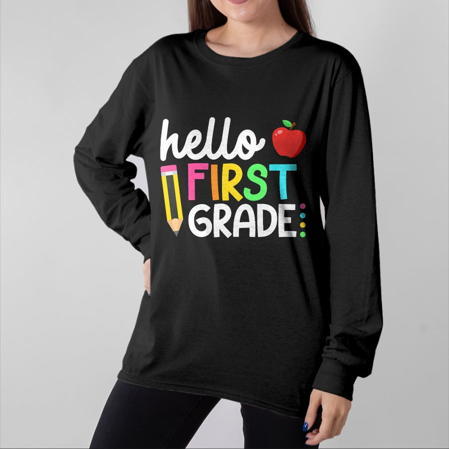 Best Student Shirt, Funny Back To School UnisexT-Shirt/Hoodie/Sweatshirt HLT00 - Hello First Grade Team 1st Grade Back to School Teacher Kids T-Shirt