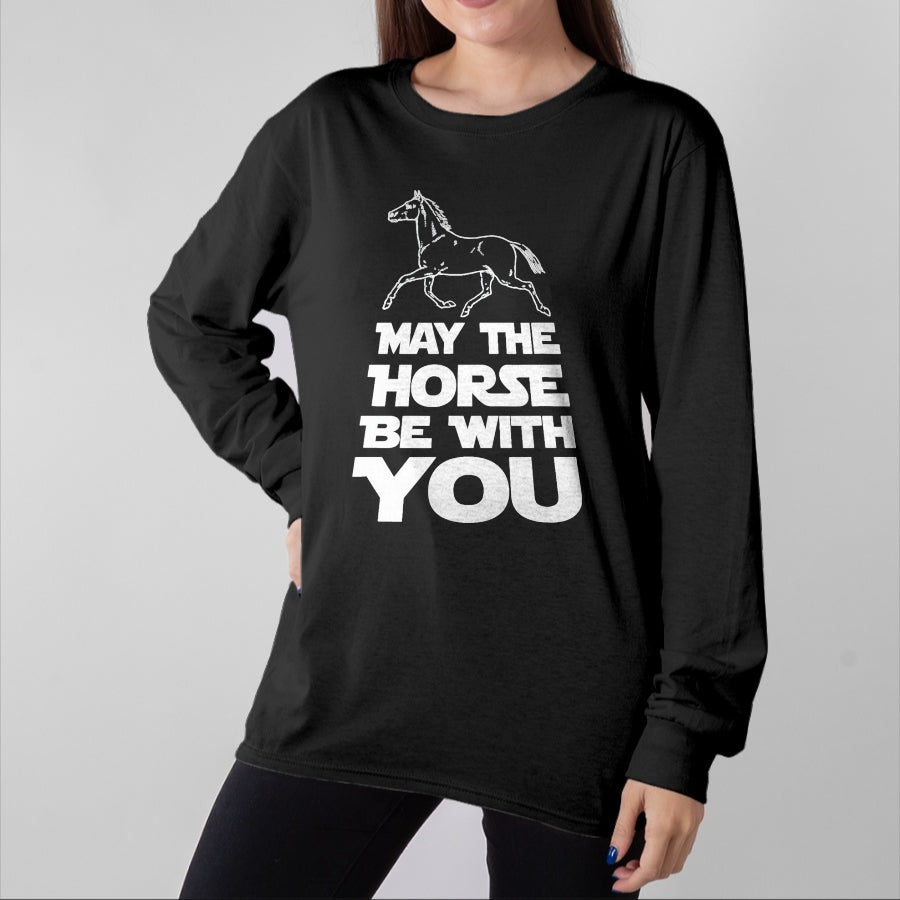 Best Horse Lover Shirt , Funny Horse UnisexT-Shirt/Hoodie/Sweatshirt HLT00 - May The Horse Be with You T-Shirt T-Shirt, Men, Black, 3X-Large