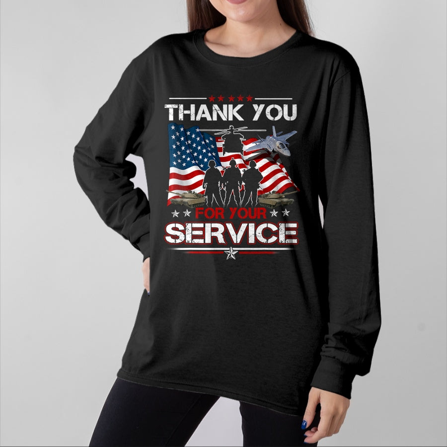 Proud Veteran Shirt, Funny Veteran UnisexT-Shirt/Hoodie/Sweatshirt HLT00 - Thank You for Your Service US Flag Patriotic Veterans Day T-Shirt